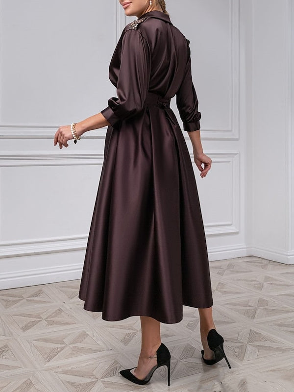V Neck A Line Princess Gown For Mother Of The Bride With Beading