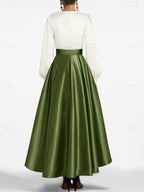 V Neck A Line Princess Asymmetrical Mother Of The Bride Dress Belt