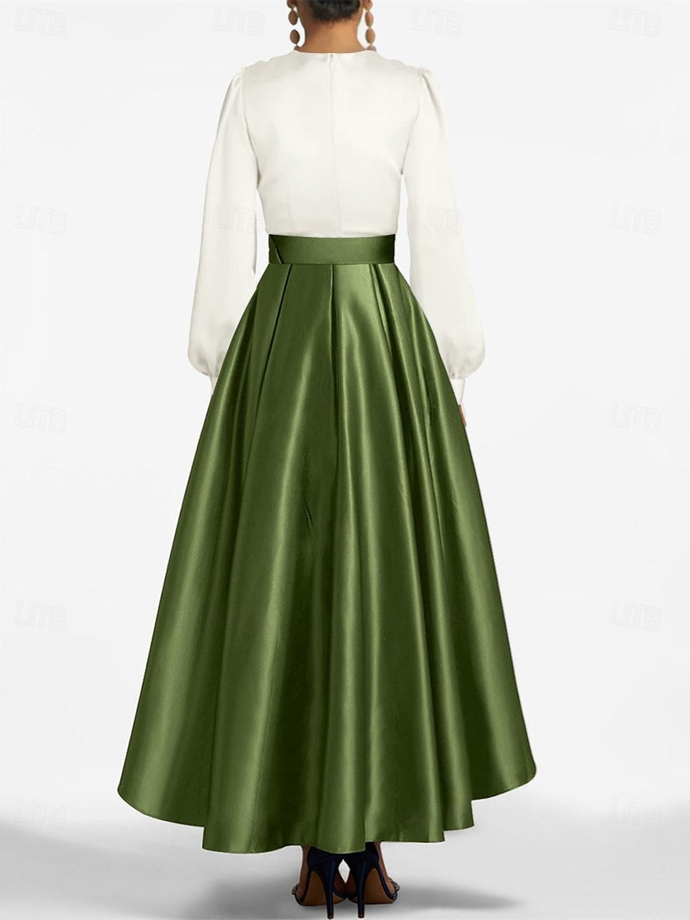 V Neck A Line Princess Asymmetrical Mother Of The Bride Dress Belt
