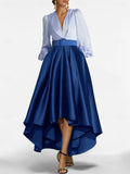 V Neck A Line Princess Asymmetrical Mother Of The Bride Dress Belt