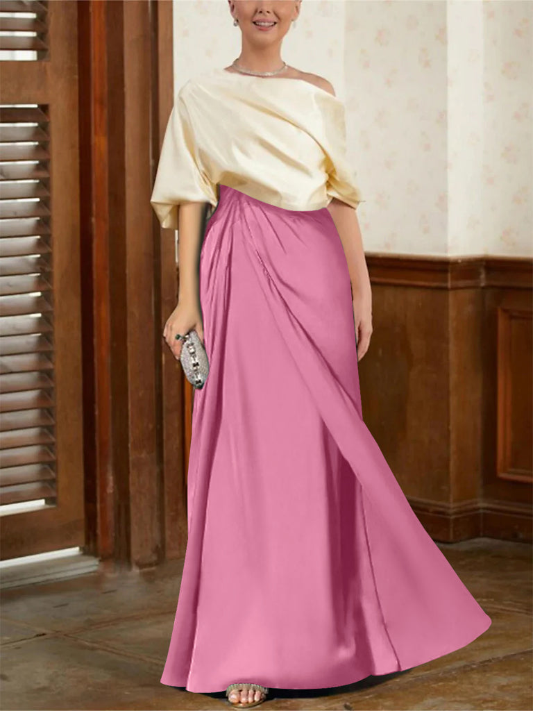 Mother Of The Bride Cowl Neck A Line Dresses With Half Sleeves