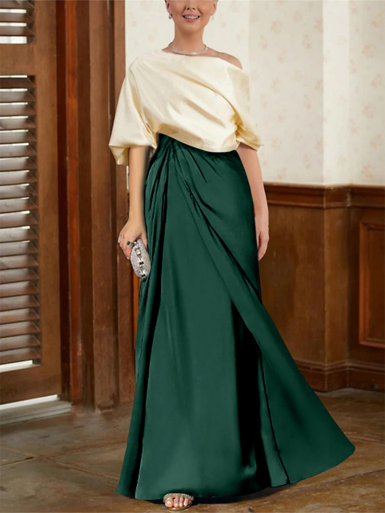 Mother Of The Bride Cowl Neck A Line Dresses With Half Sleeves