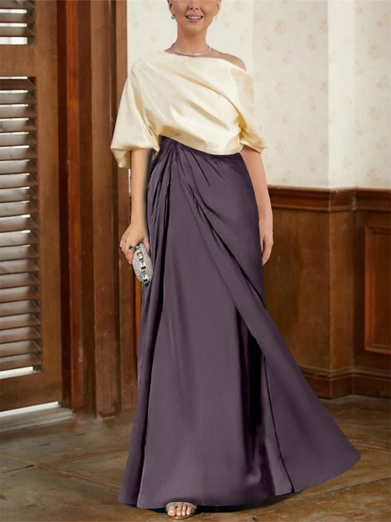 Mother Of The Bride Cowl Neck A Line Dresses With Half Sleeves