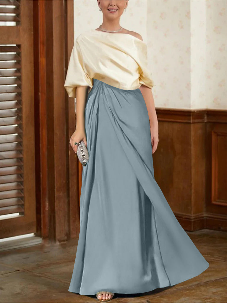 Mother Of The Bride Cowl Neck A Line Dresses With Half Sleeves