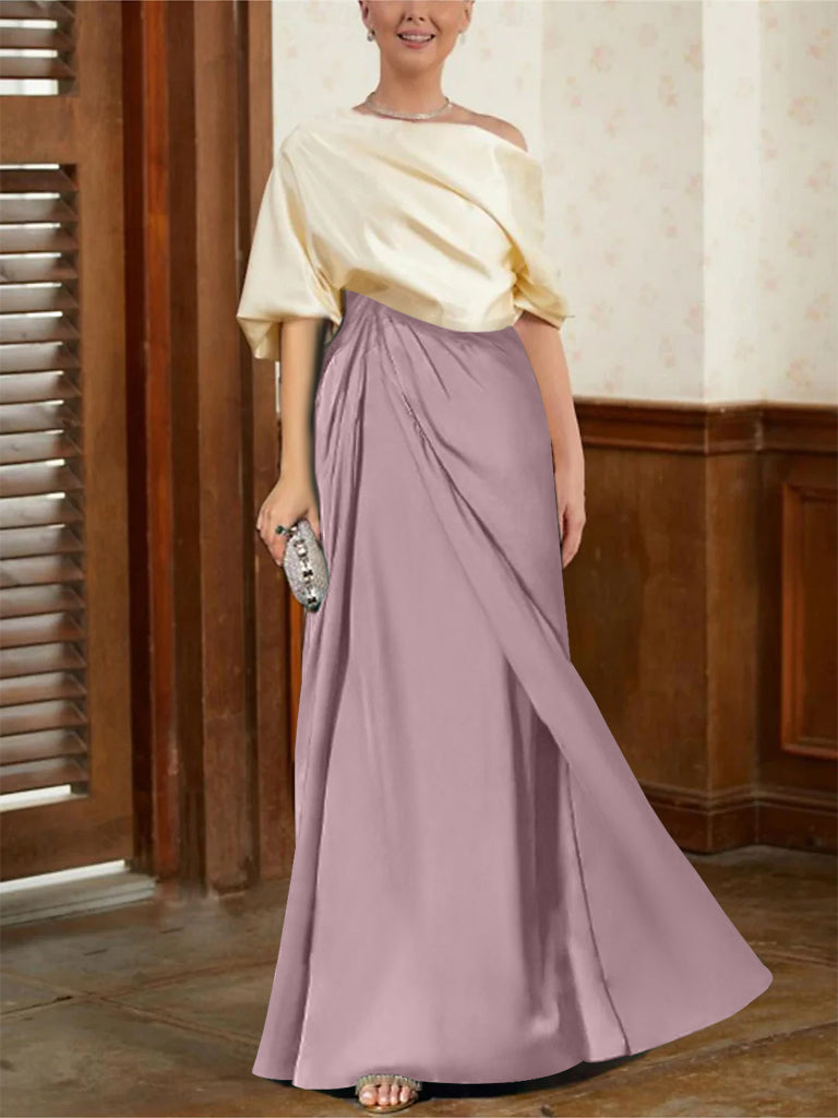Mother Of The Bride Cowl Neck A Line Dresses With Half Sleeves