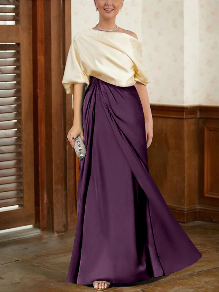 Mother Of The Bride Cowl Neck A Line Dresses With Half Sleeves