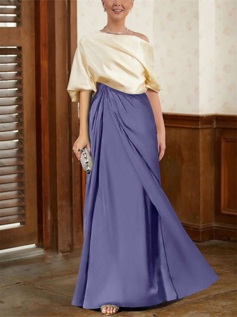 Mother Of The Bride Cowl Neck A Line Dresses With Half Sleeves