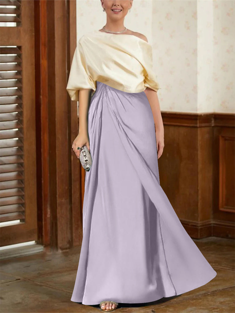 Mother Of The Bride Cowl Neck A Line Dresses With Half Sleeves