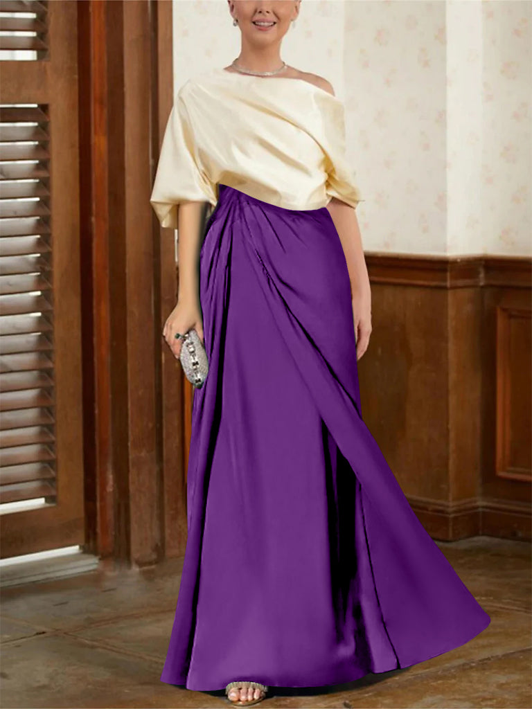 Mother Of The Bride Cowl Neck A Line Dresses With Half Sleeves