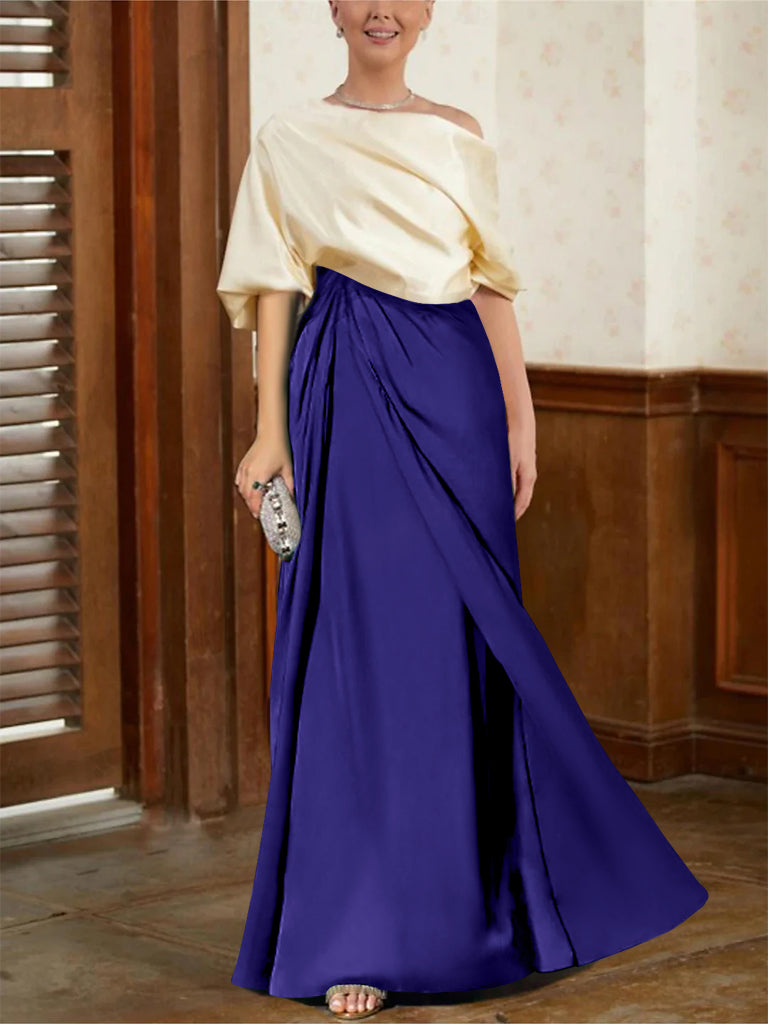 Mother Of The Bride Cowl Neck A Line Dresses With Half Sleeves