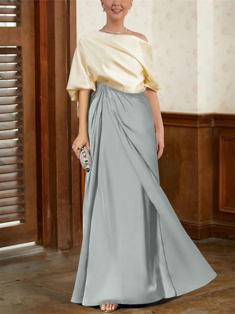 Mother Of The Bride Cowl Neck A Line Dresses With Half Sleeves
