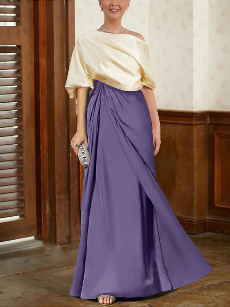 Mother Of The Bride Cowl Neck A Line Dresses With Half Sleeves