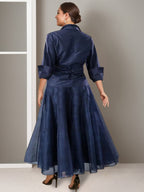Plus Size V Neck A Line Mother Of The Bride Dress With Ruched Ankle Length