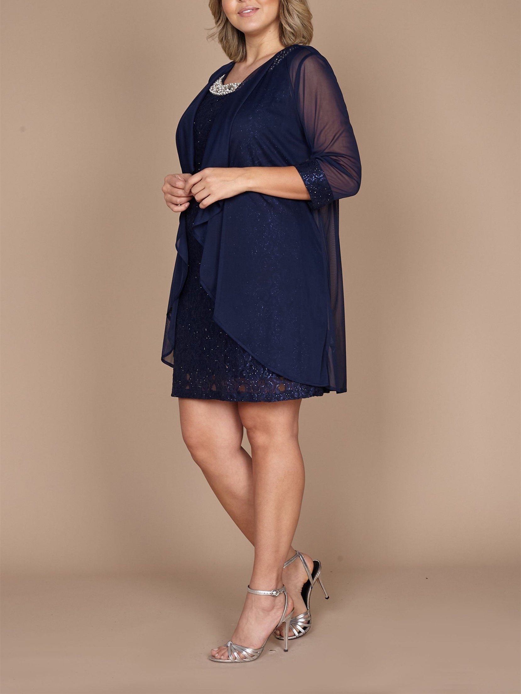 Short Lace Sheath Dress Jewel Neck Mother Of The Bride