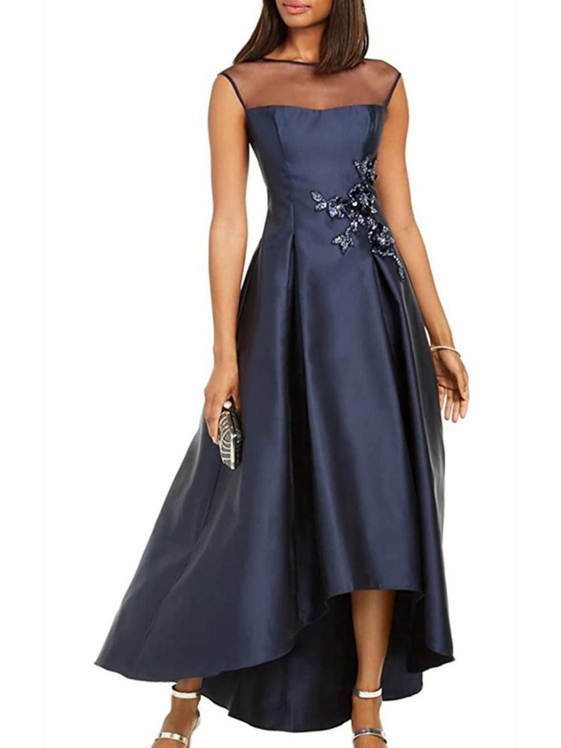 Asymmetrical Sleeveless A Line Mother Of The Bride Dress Jewel Neckline