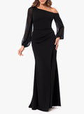 Mother of the Bride Chiffon One Shoulder Mermaid Trumpet Gown