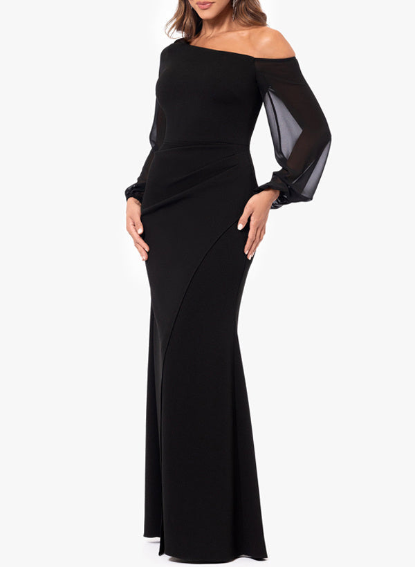 Mother of the Bride Chiffon One Shoulder Mermaid Trumpet Gown