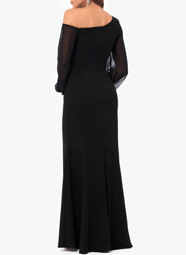 Mother of the Bride Chiffon One Shoulder Mermaid Trumpet Gown