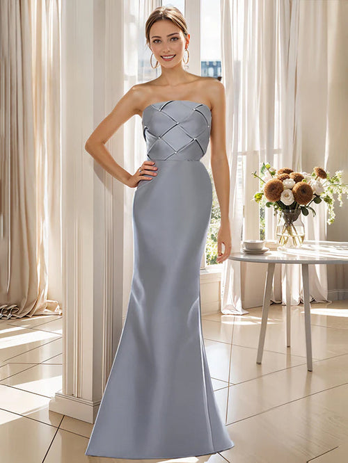 2 Piece Floor Length Trumpet Dresses For Mother Of The Bride And Groom With Wrap