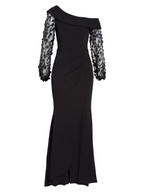 One Shoulder Trumpet Mermaid Floor Length Mother Of Bride Dress With Applique