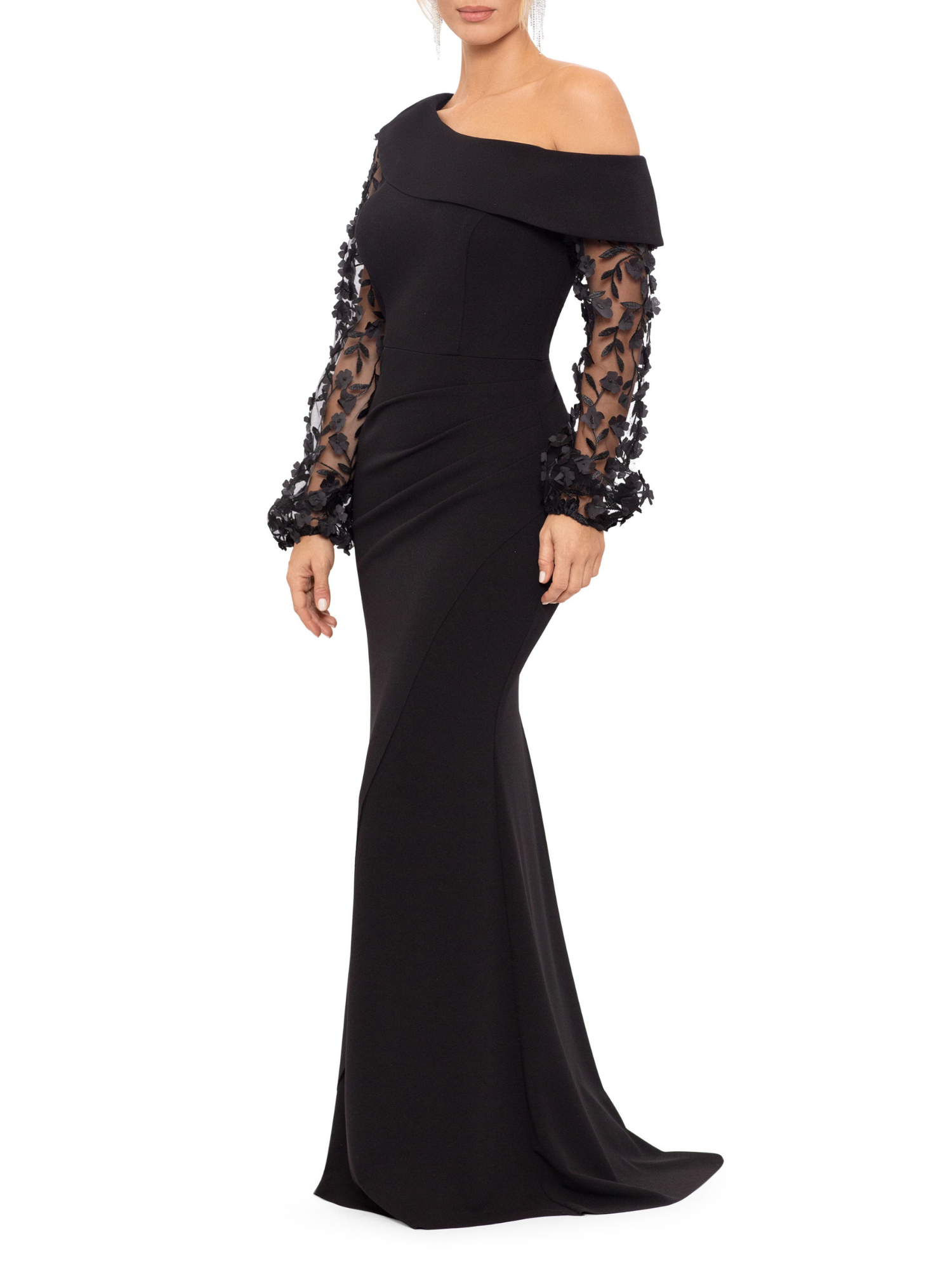 One Shoulder Trumpet Mermaid Floor Length Mother Of Bride Dress With Applique