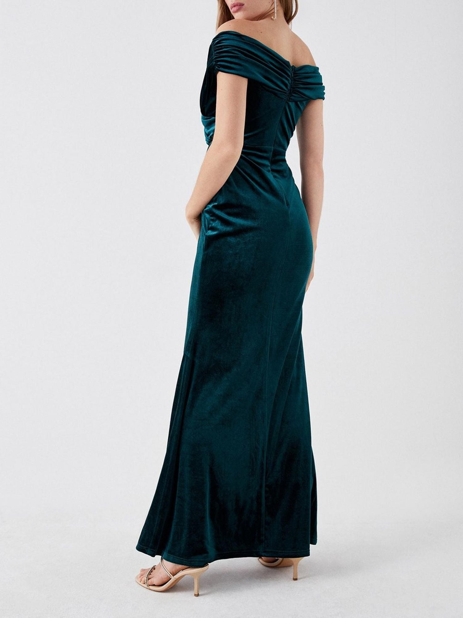 Velvet Off The Shoulder Floor Length Dress For Mothers Of The Bride And Groom