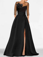 Sweetheart A Line Gown For Mother Of The Bride With Three Quarter Lace Sleeves