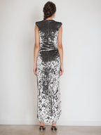V Neck Sleeveless Asymmetrical Sheath Dress with Ruffles for Mother of the Bride