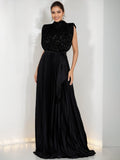 High Neck Sleeveless Dress For Mothers Of The Bride And Groom Sequins