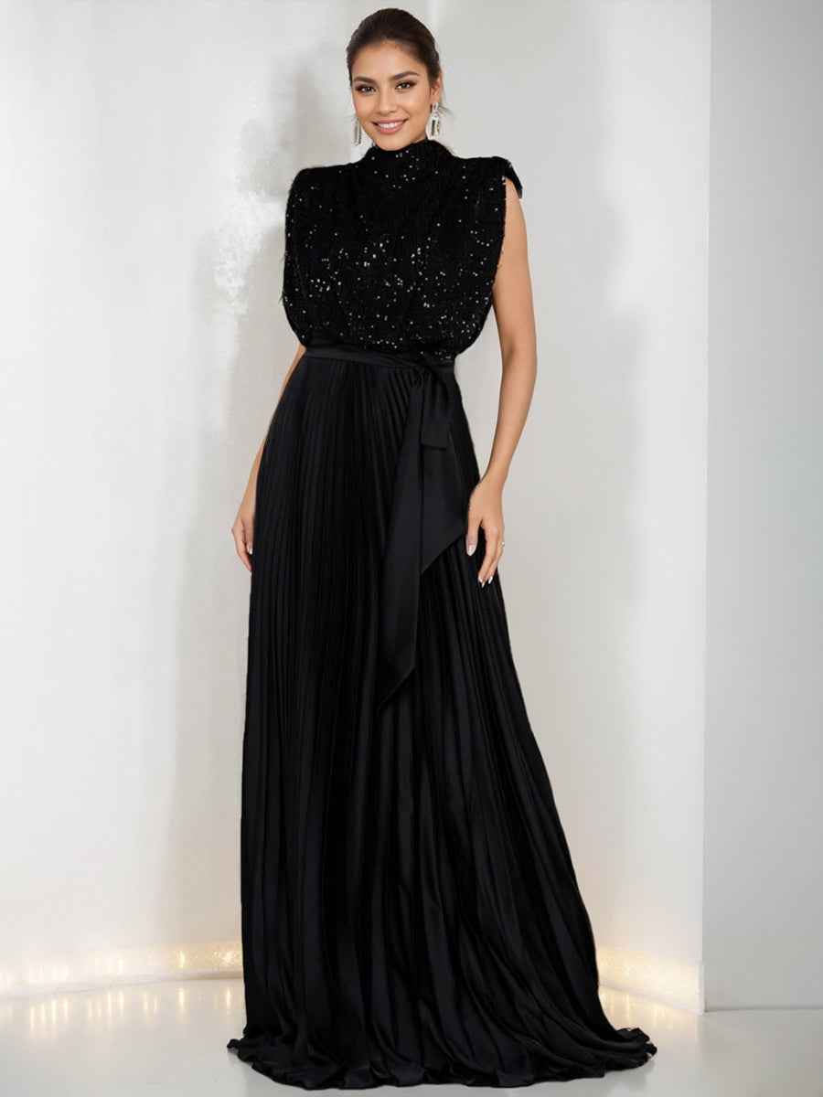 High Neck Sleeveless Dress For Mothers Of The Bride And Groom Sequins