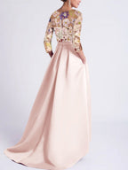 Asymmetrical A Line Princess Dress With Lace Appliques For Mother Of The Bride