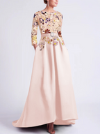 Asymmetrical A Line Princess Dress With Lace Appliques For Mother Of The Bride