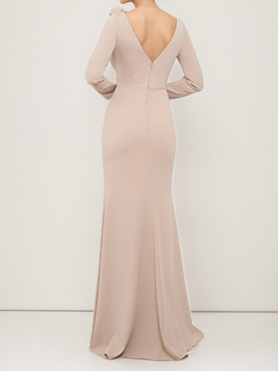 Scoop Neck Sheath Dress With 3D Floral Details For Mother Of The Bride And Groom