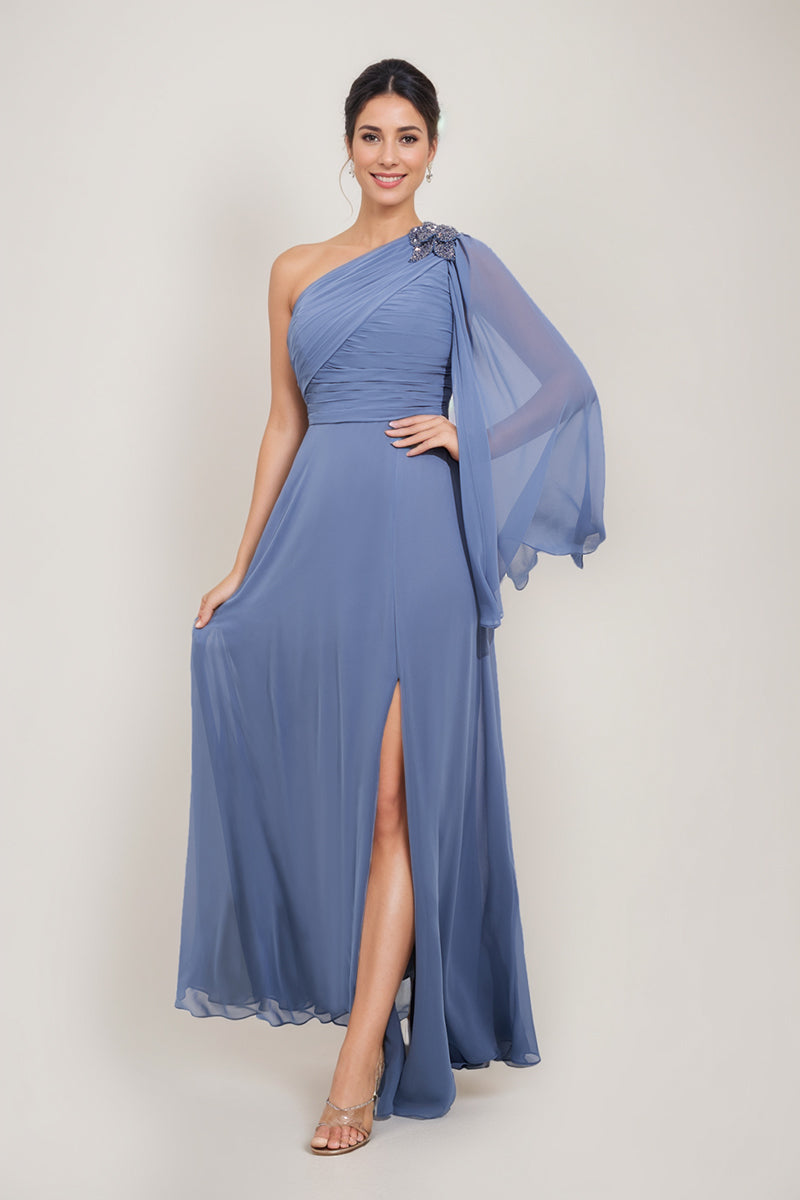One Shoulder A Line Dress For Mother Of The Bride Or Groom With Appliques