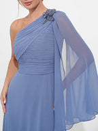 One Shoulder A Line Dress For Mother Of The Bride Or Groom With Appliques