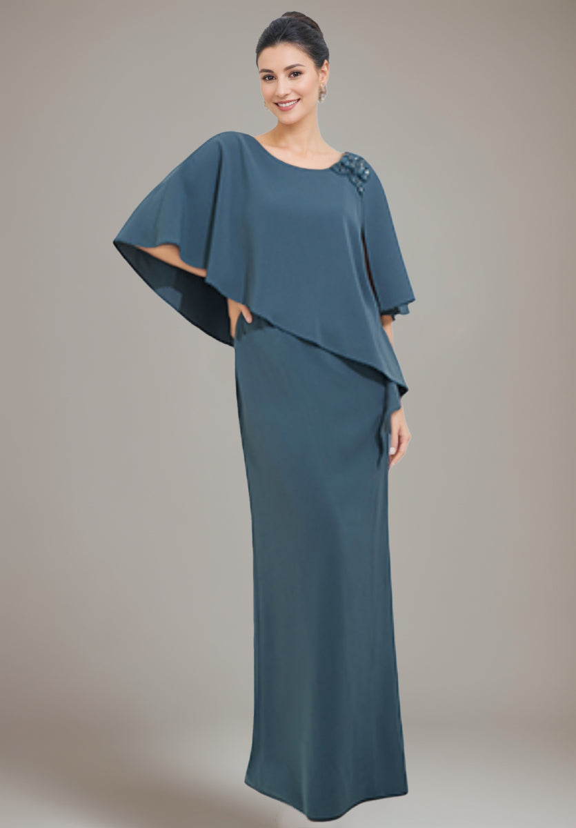 Scoop Neck Sheath Dress for Mother of the Bride or Groom with Appliques