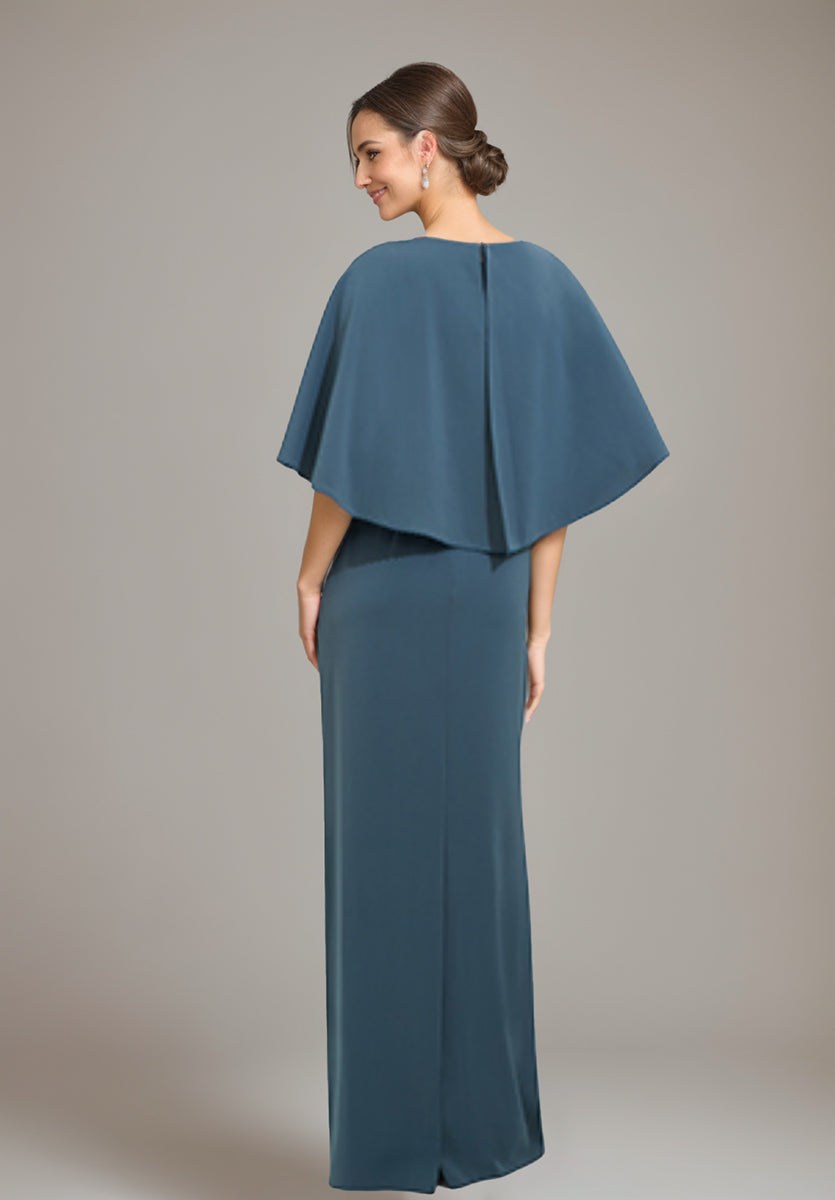 Scoop Neck Sheath Dress for Mother of the Bride or Groom with Appliques