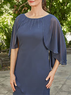 Mother Of The Bride And Groom A Line Princess Dress With Rhinestones And Ruffles