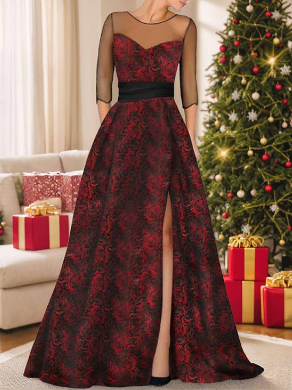 Sweetheart A Line Princess Dress For Mothers Of The Bride And Groom Floral Print