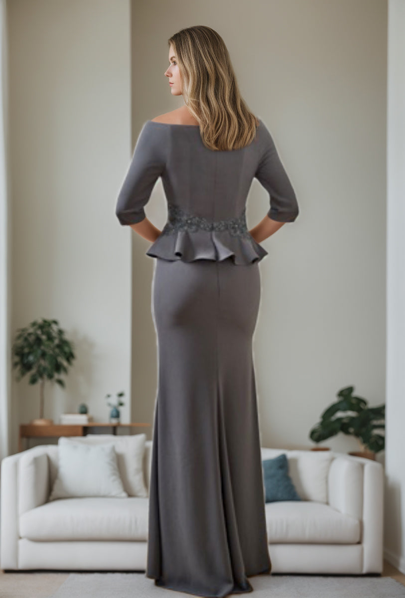 V Neck Mother Of The Bride Dress Trumpet Mermaid With Ruffles And Appliques