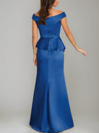 Off Shoulder Mermaid Trumpet Mother Of The Bride Dress With Rhinestones Ruffles