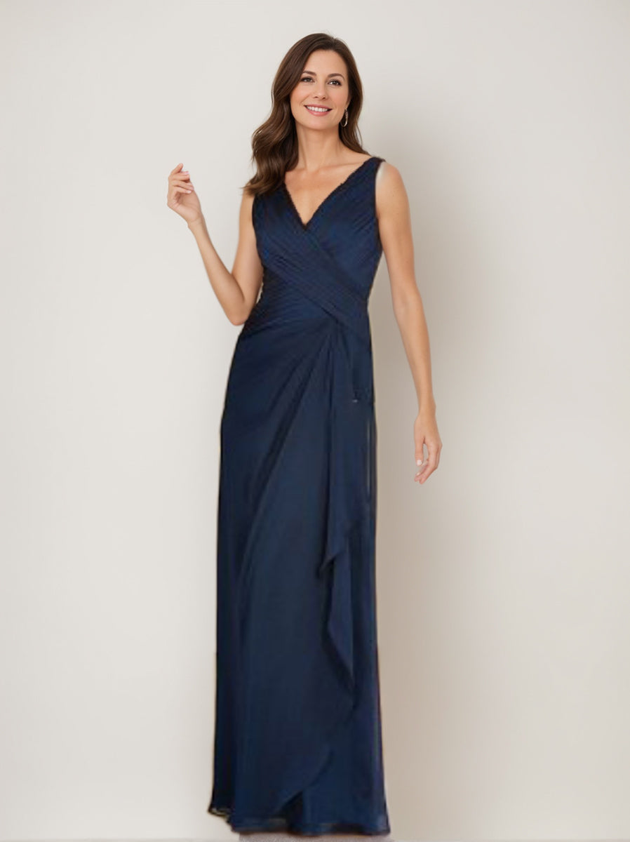 V Neck Three Quarter Sleeve Sheath Dress With Jacket For Mother Of The Bride
