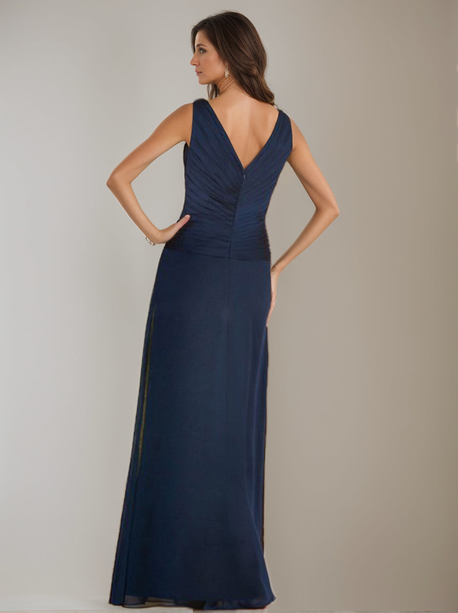 V Neck Three Quarter Sleeve Sheath Dress With Jacket For Mother Of The Bride