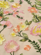V-Neck Floral A-Line Mother Of The Bride Dress Embroidered Short Sleeves