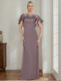Elegant Jewel Neck Sheath Dress For Mother Of The Bride Or Groom With Beading