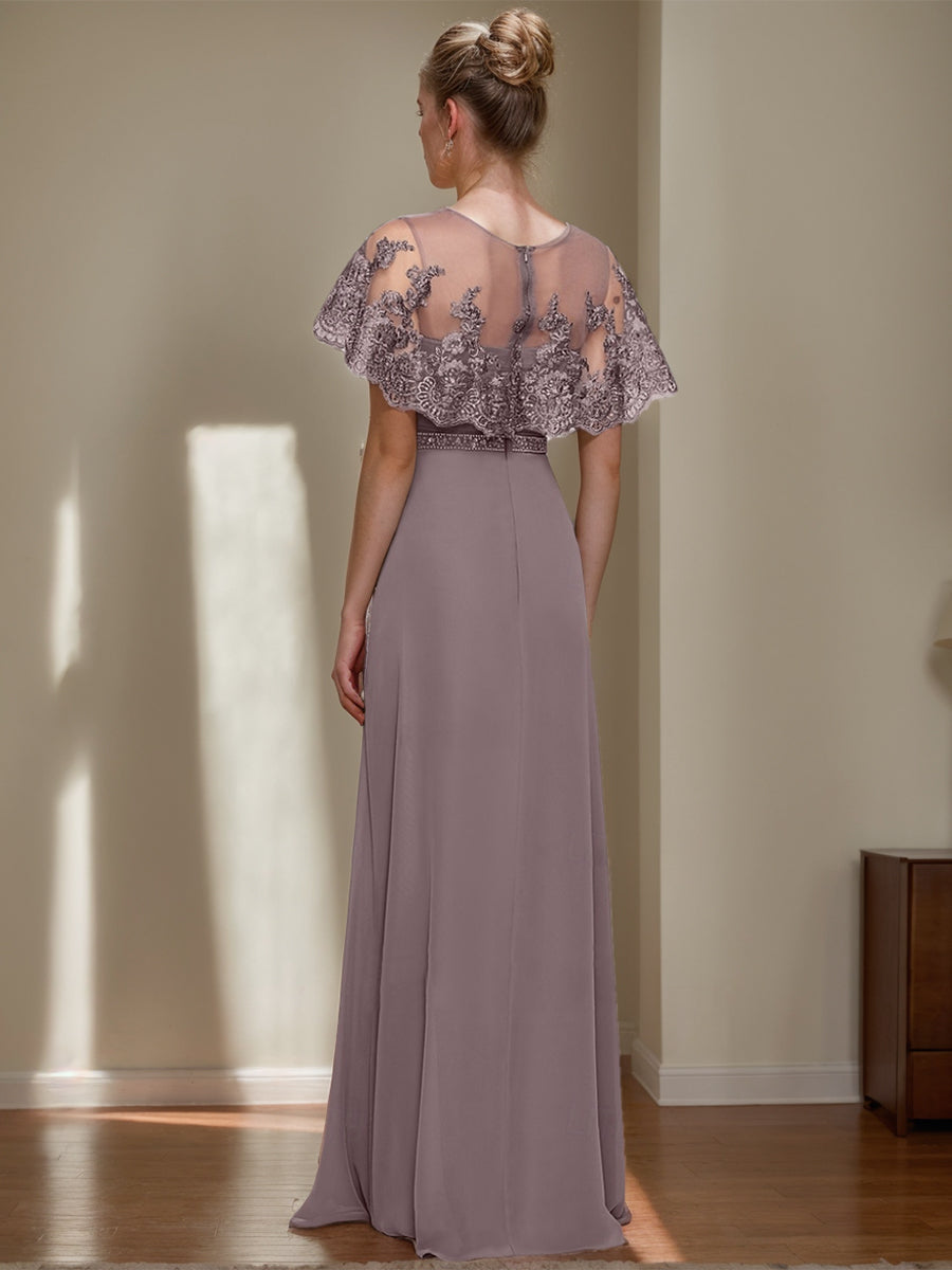 Elegant Jewel Neck Sheath Dress For Mother Of The Bride Or Groom With Beading