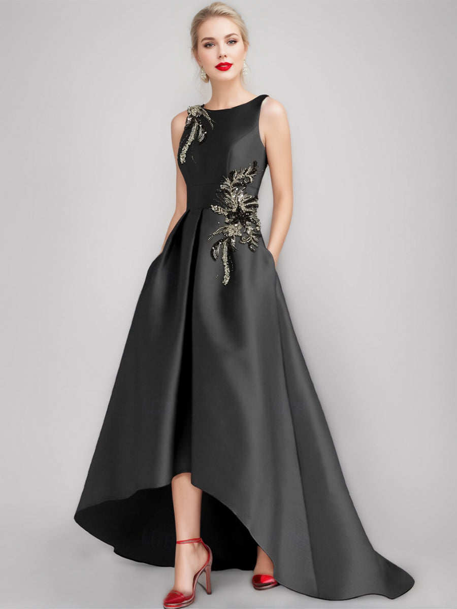 Asymmetrical A Line Dress For Mother Of The Bride And Groom With Appliques
