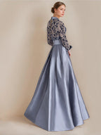 Princess A Line Floor Length Mother Of The Bride Dress Appliques Flower Belt