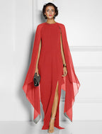 Chiffon Wedding Guest Dresses With Side Slit Sheath Column Style