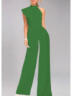 One Shoulder Ruffled Jumpsuit for Prom and Cocktail Parties in Empire Style
